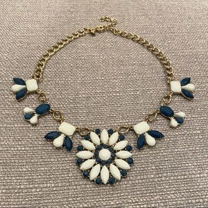 J. Crew statement necklace in gold, teal